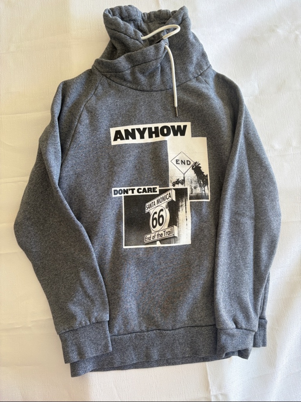 Grey Graphic Pullover Hoodie Sweatshirt - ANYHOW Design #30